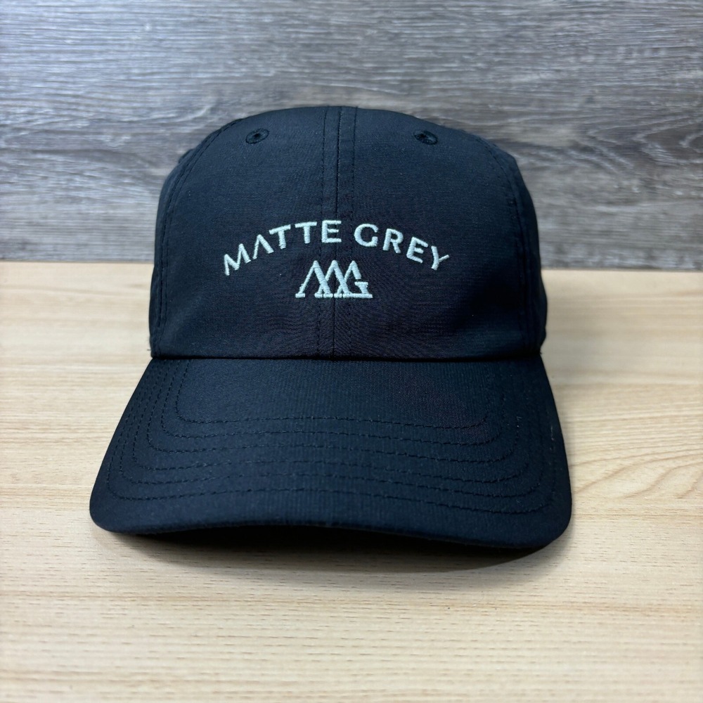 Haus of Grey Hat Cap Strap Back Black Baseball Cap Matte Grey Adjustable